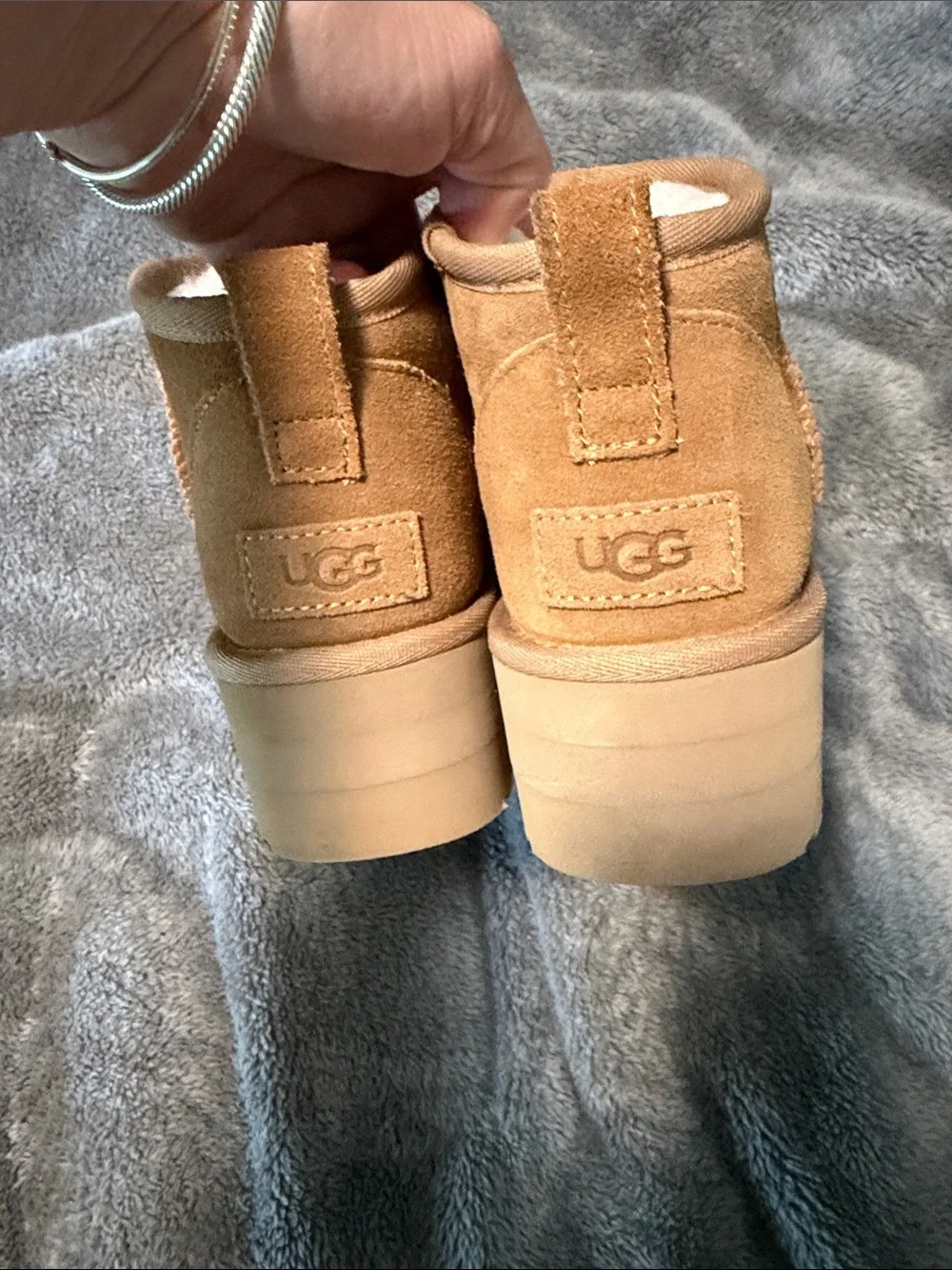 UGG Chestnut Suede Shearling-Lined Ankle Boots